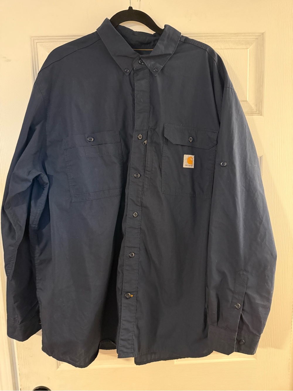Carhartt Navy Button-Front Work Shirt Jacket